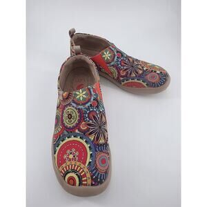 UIN Toledo Art Shoes Womens 7 EU38 Mandala Slip On Canvas Travel Comfort Flats